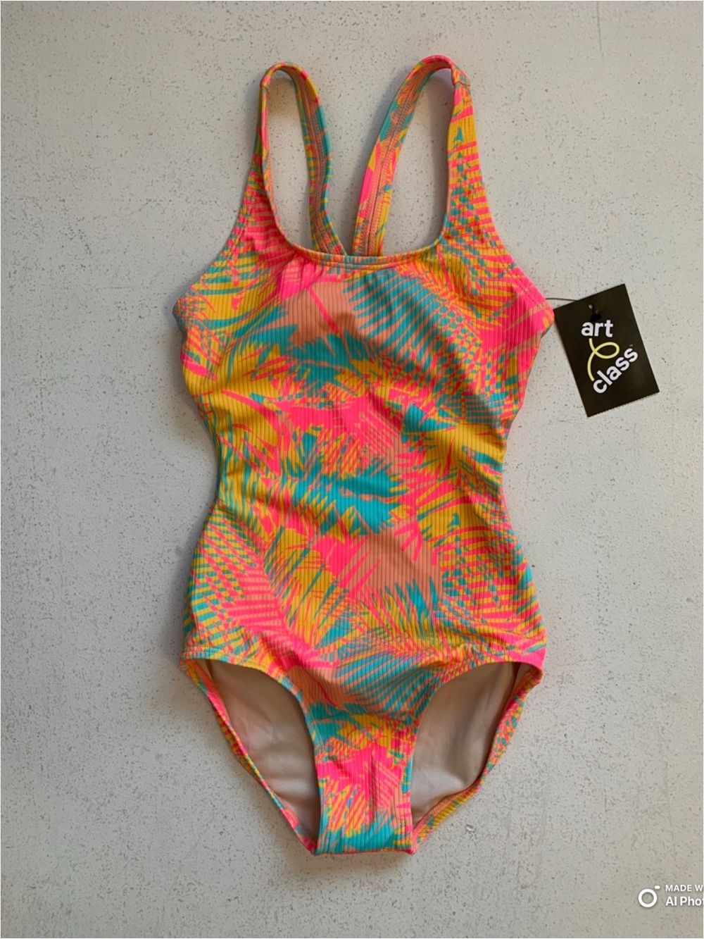 Art Class Girls Bright Tropical One Piece Swimsuit Size Small NWT Beach Swim